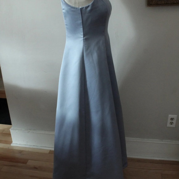 2000's Light Blue Satin Betsey & Adam by Jasmine Princess Line Evening Gown Prom - Picture 3 of 5